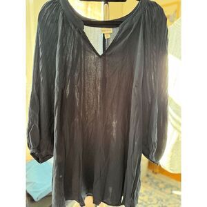 Ava and Viv Navy Tunic Blouse